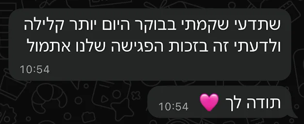 המלצה על התהליך בבוקר היום